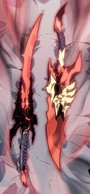 Kamish's Wrath (Solo Leveling) are the strongest daggers made using Kamish's strongest fangs, boasting absurd attack power, mana sensitive and also weight alteration, which allows one to wound even the Monarchs.