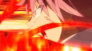 With his fire Dragon slayer Magic, Natsu Dragneel (Fairy Tail) can strengthen himself by eating fire.