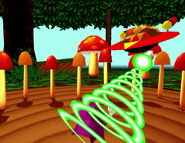 Dr. Eggman (Sonic the Fighters) uses a green beam from his Egg Mobile...