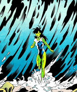 The Spirit of Water (Elementals) granted Rebecca Golden water transformation powers, turning her into Fathom.