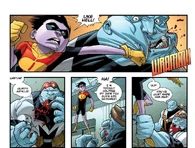 As a child, Oliver Grayson/Kid Omni-Man (Image Comics/Invincible) once broke one of the Mauler Twins' jaws with a simple punch.