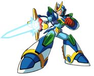 In his Blade Armor, X an fire more of his special weapons, take less damage, fire his Plasma Shot, and use his Mach Dash to dash through the air. Also, with Z-Saber mounted to his X-Buster, he can utilize the Charged Saber to unleash powerful slash attack that can destroy enemy projectiles.