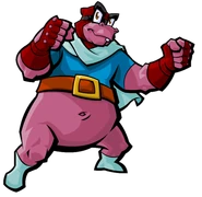 Murray (Sly Cooper series) serves as the Cooper Gang's getaway driver, also for his racing skills and demolition derby destruction.