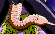 Cell (Dragon Ball) extends his retracted tail.