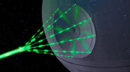 The Death Star's (Star Wars) Superlaser destroying a planet.