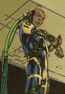 Gear (DC Comics) is a Linsarian, a being comprised of biological technology, entities composed of living robotic parts with which they can change and alternate at will.