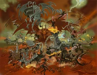 The Tainted Coil (Brütal Legend) are notable for using tainted body-fluids, disease and organic technology in their arsenal.