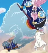 Charlotte Daifuku (One Piece) can summons the Genie of the Hoya Hoya no Mi for battle.