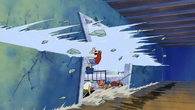 Masters of Six Powers/Rokushiki (One Piece) can use the Rankyaku technique to create a blade of wind by simply kicking the air with pure raw strength and speed.