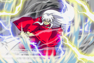 Inuyasha (InuYasha) can only use his Backlash Wave technique when his opponent uses a projectile attack and possesses a strong demonic aura.