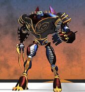 Gigabyte (ReBoot) has 3 long claws on his right hand.