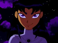 Like her little sister, Blackfire (Teen Titans) can absorb ultraviolet radiation from the sun and release them as "Starbolts" albeit in purple...