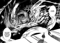 By continually absorbing/consuming other monsters, Alucard (Rosario + Vampire) evolved into a creature powerful enough to destroy the world.