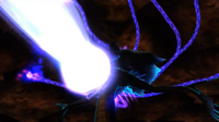 Dark Gaia (Sonic Unleashed) fires a massive energy beam from its chest.