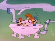 Mario and Luigi's (The Super Mario Bros. Super Show!) plumbing expertise translate into other fields, enabling them to perform such feats as creating fully functional submarines out of bathtubs...