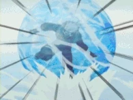 Zabuza Momochi (Naruto) forming Water Prison, a prison with a jell-like consistency.