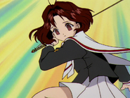 The Sword (Cardcaptor Sakura) can cut through anything, including magical barriers, The Shield, and the space-time continuum.