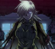 Seras Victoria (Hellsing) thanks to being sired by Alucard himself is immensely strong...