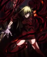 Upon drinking the blood of Pip Bernadotte and becoming a full vampire, Seras Victoria (Hellsing) replaced the left arm that she lost to Zorin Blitz with one made of shadow.