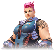 With her massive strength, Aleksandra "Zarya" Zaryanova (Overwatch) can wield her mighty Particle Cannon easily.