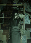 Eveline (Resident Evil 7) can influence the mental state of others after infecting them with her fungus, such as making them see hallucinations of her and controlling their minds.