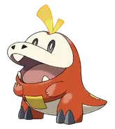 Fuecoco's (Pokémon) scales can absorb heat, causing it to leak fire energy.