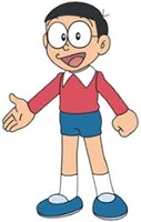 Due to his lazy attitude, Nobita Nobi (Doraemon) dislike hard work preferring to rely on Doraemon's gadget to cheat his way out in any activates such as studies and sports.