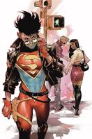 Conner Kent/Superboy (DC Comics) is a half-human, half-Kryptonian clone of Superman.