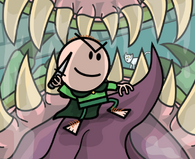 Belkar Bitterleaf (The Order of the Stick) is a highly skilled knife wielder...