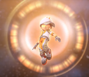 Boboiboy Solar (Boboiboy Galaxy) evolved after Boboiboy receive the sun energy to him.