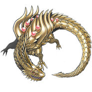 Huanglongmon (Digimon) the Yellow Dragon of the Center.