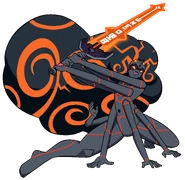 Obsidian (Steven Universe) is the fusion of the show's main characters, Garnet, Amethyst, Pearl, and Steven Universe.