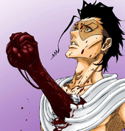 Grimmjow Jaegerjaquez (Bleach) pierced through Askin via brute force, tearing his heart out in the process.