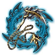 Kusari-Gama (Ninja Gaiden) is a specially crafted chain sickle which are stronger and heavier than ordinary weapons.