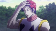 Hisoka.png (247 KB) Hisoka (Hunter X Hunter) is a deadly hunter with equal strengths in both physical and mental categories, but his most deadly aspect is his unpredictable nature. Doing things that will either amuse him or not.