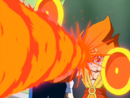 Fango (Konjiki no Gash Bell!) creates a large, concentrated beam of fire with Kaabingu Gadyuu...