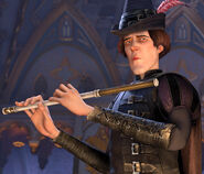 With his magic flute, the Pied Piper (Shrek Forever After) is able to control whatever the flute's setting is targeted using its notes.