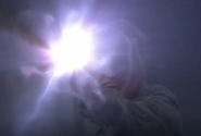 Sookie (True Blood) releasing a beam of light.