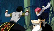 Natsu vs. Twin Dragons.gif (774 KB) Natsu Dragneel (Fairy Tail) displaying master Hand-to-Hand skill during his match against Sting and Rogue.