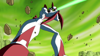 Way Big (Ben 10) firing a massive beam of concentrated cosmic energy.