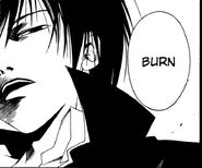 Rei Ogami (Code:Breaker) ruthlessly killing evil while ignoring all pleas.