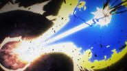 Lord Boros (One Punch Man) using his ultimate attack Collapsing Star Roaring Cannon to destroy the entire Earth.