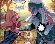 Carol Danvers/Captain Marvel (Marvel Comics) inherited her orignally dormant powers from her Kree mother Mari-Ell.