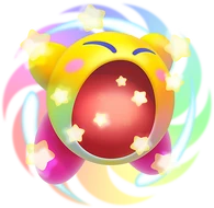 In the form of Hypernova Kirby, Kirby's (Kirby series) inhale ability is vastly enhanced, allowing him to inhale and consume giant objects he normally couldn't.