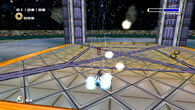 Knuckles the Echidna (Sonic the Hedgehog) using Thunder Arrow to strike Rouge with lightning.