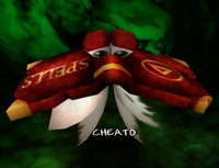 Cheato (Banjo-Kazooie) is a spell book who doubles as a cheating device, giving Banjo and Kazooie cheat codes to aid their progress.