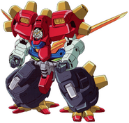 The Dark Gundam (G Gundam) has the three theoretical technorganic capacities of self-regeneration, replication and evolution through usage of it's DG Cells.