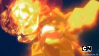 Braven Tenkai Firestorm (Tenkai Knights) infusing a soccer ball with fire before shooting the goal.