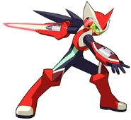 MegaMan.EXE (MegaMan Battle Network) after performing Double Soul with ProtoMan.EXE.