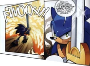 SonicSwordofLight223.png (628 KB) Sonic (Archie's Sonic the Hedgehog) using the Sword of Light to deflect Ixis Naugus' magical attacks.